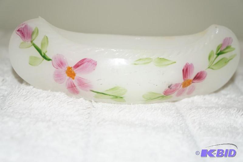 lot 57 image: Fenton Hand Painted Opalescent Canoe