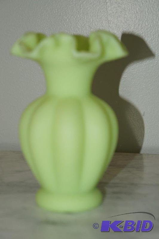 lot 6 image: Fenton Light Green Vase