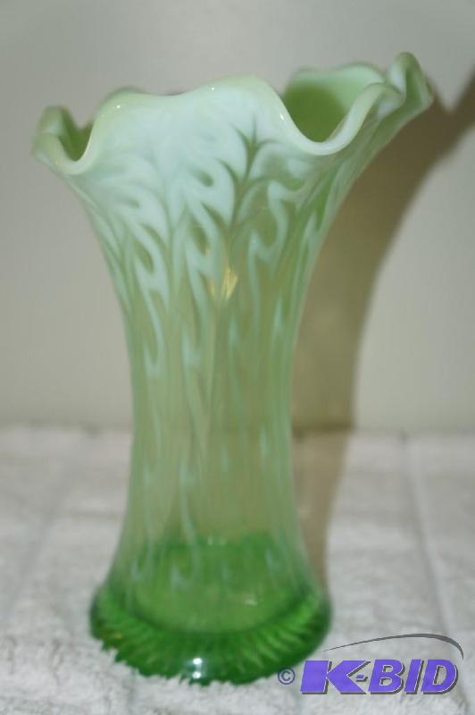 lot 71 image: Fenton Light Green Vase