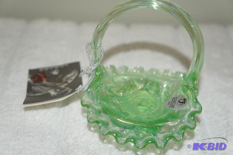 lot 78 image: Fenton Light Green Basket