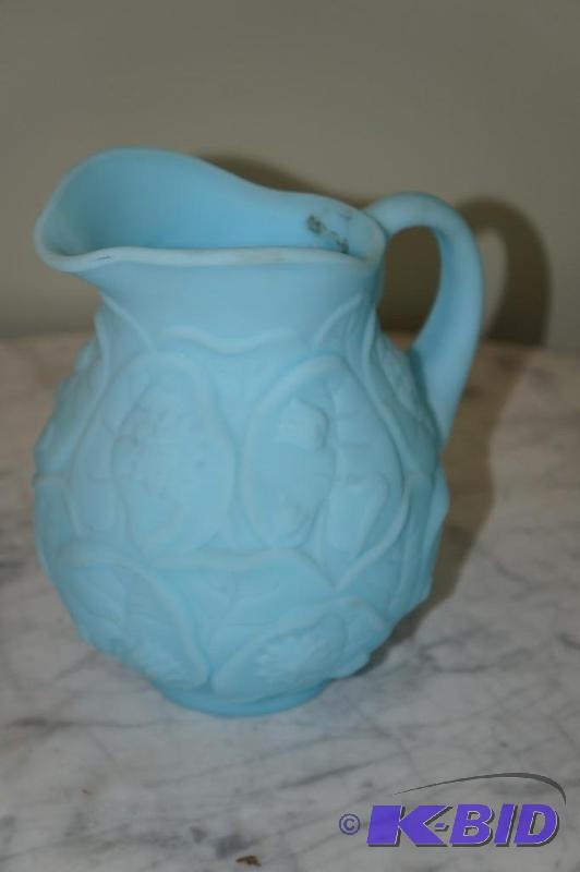 lot 8 image: Fenton Light Blue Water Pitcher