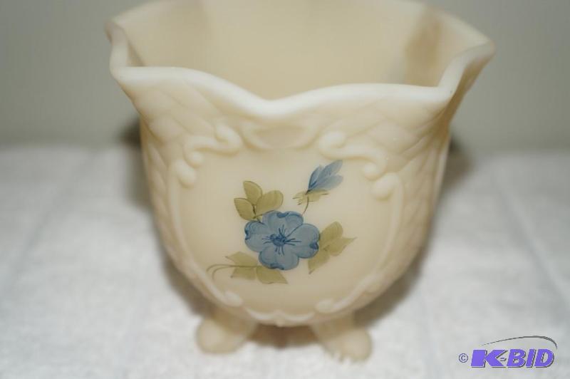 lot 83 image: Fenton Hand Painted and Signed Footed Vase