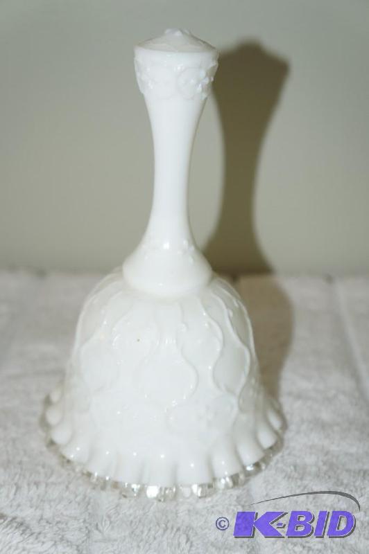 lot 93 image: Fenton Ruffled Edge Milk Glass Bell