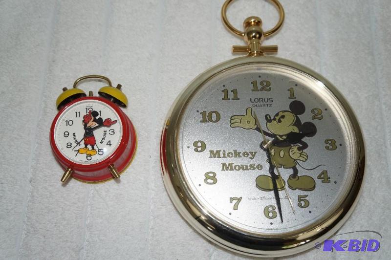 lot 135 image: Set of 2 Mickey Mouse Vintage Clocks