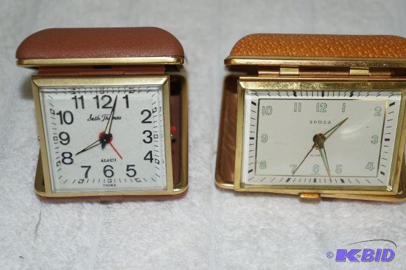 lot 136 image: Set of 2 Vintage Travel Alarm Clocks