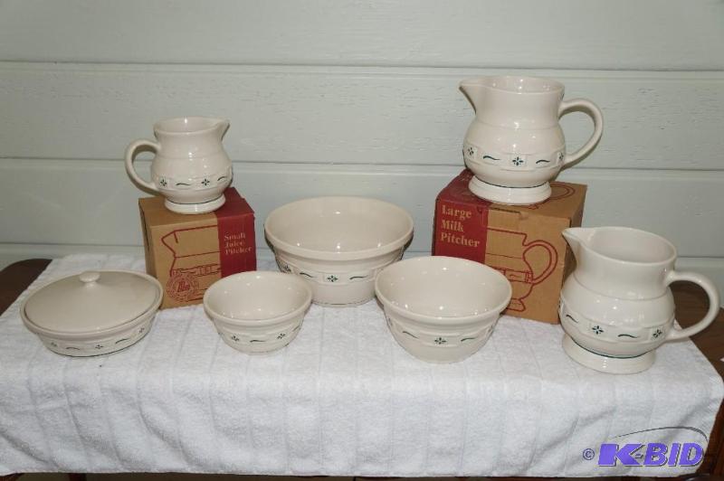 lot 144 image: Set of 8 Longaberger Pottery