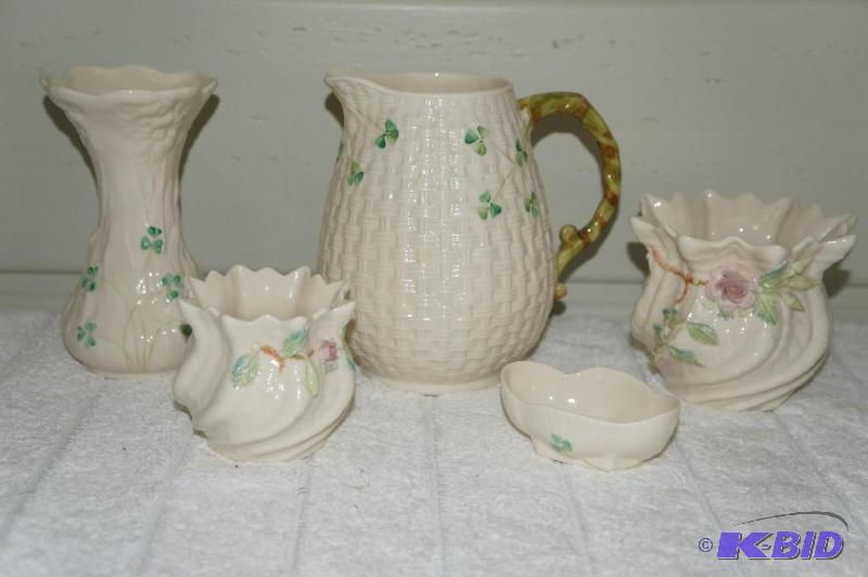 lot 146 image: Set of 5 Irish Belleek Glassware