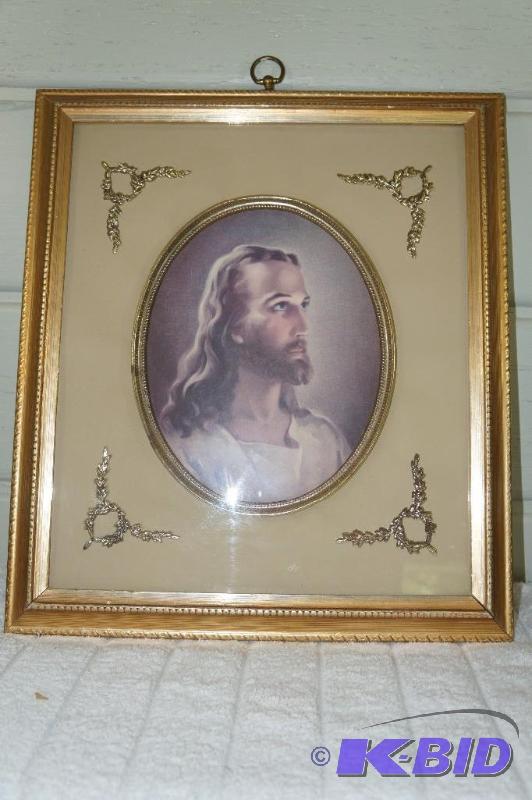 lot 16 image: Jesus Framed and Matted Print
