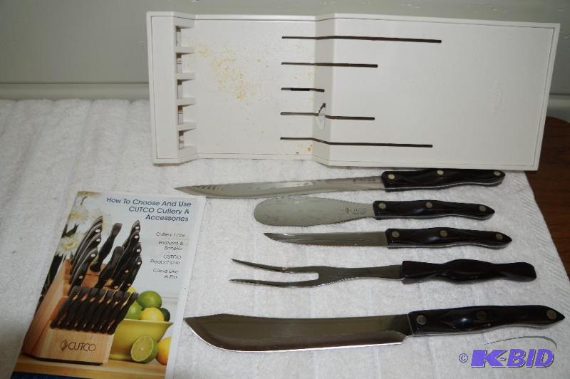 lot 170 image: Lot of 5 Pieces Cutco Cutlery Carving Set w Storage Tray