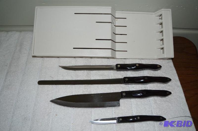lot 171 image: Lot of 4 Cutco Cutlery Knives with Storage Tray
