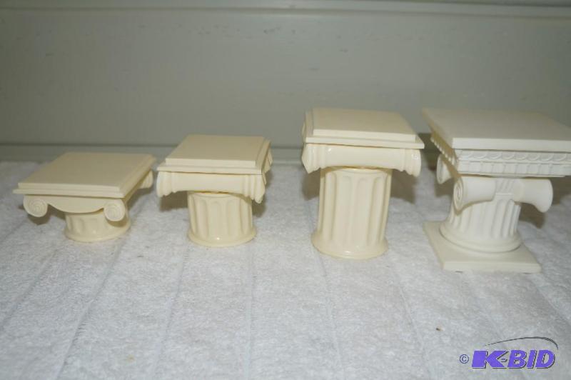 lot 187 image: Roman Inc Set of 4 Pillar Candle Pedestals