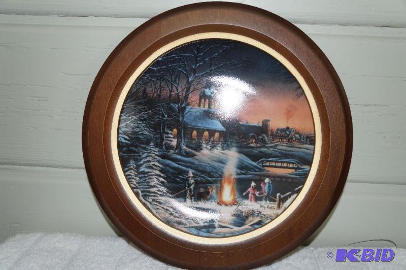 lot 2 image: Terry Redlin 1995  Sharing the Evening Numbered Plate w Wood Frame