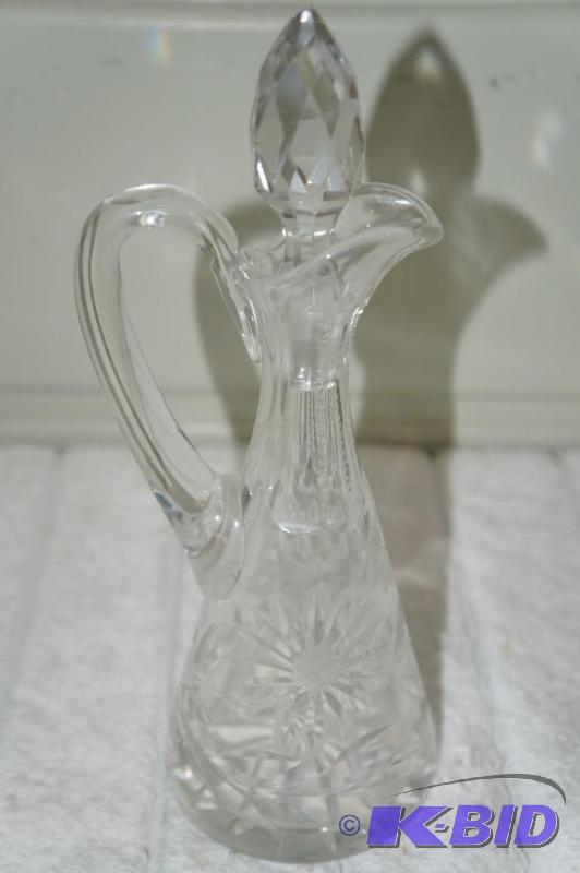 lot 201 image: 24% Lead Crystal Decanter with Handle