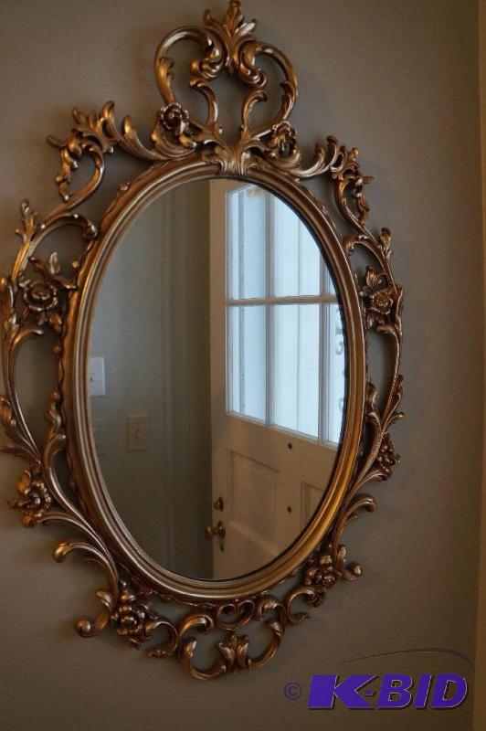 lot 212 image: Oval Shaped Mirror