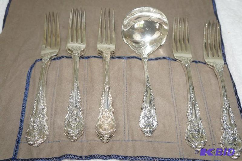 lot 222 image: Lot of Silver Forks & Gravy Spoon