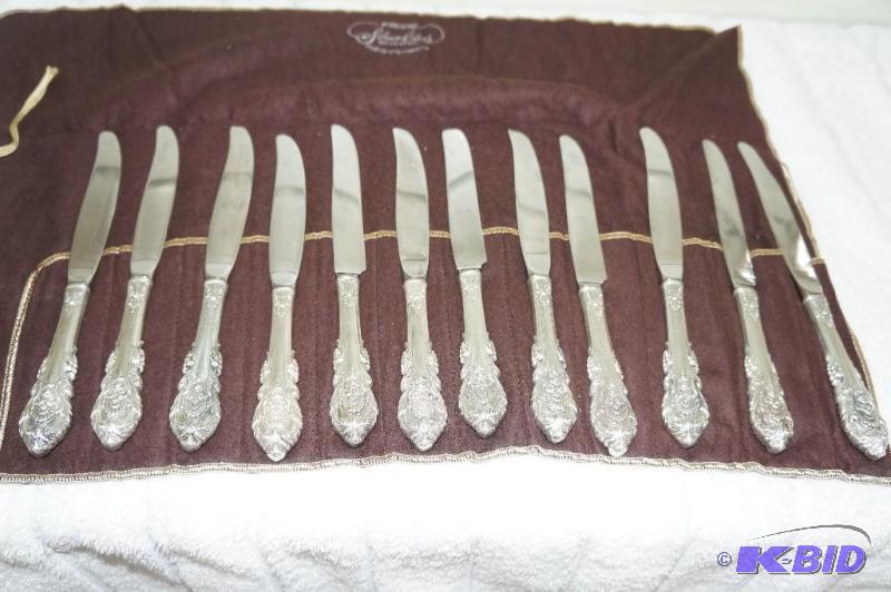 lot 224 image: Lot of 12 Silver Wallace  Butter Knives