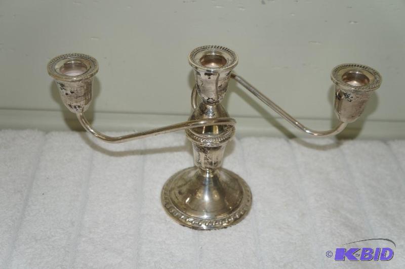 lot 235 image: Sterling Silver Weighted Centerpiece Candlestick Holder