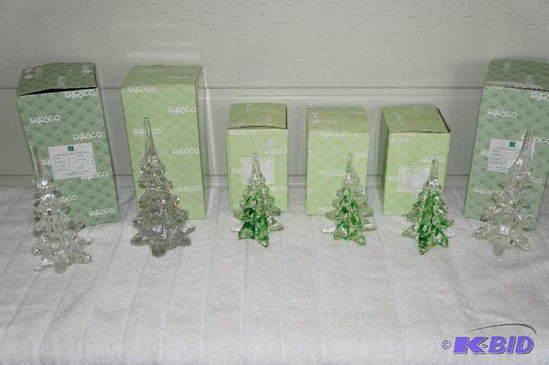 lot 283 image: Lot of 6 Enesco Glass Christmas Trees