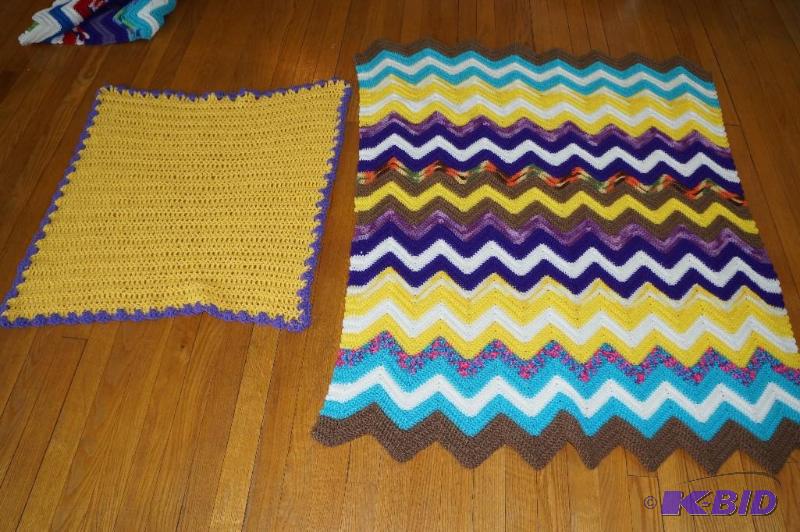 lot 39 image: Set of 2 Homemade Afghans