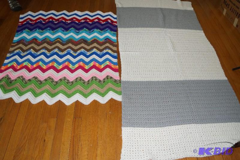 lot 40 image: Set of 2 Homemade Afghans