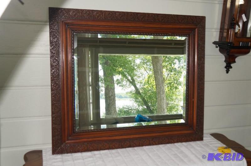 lot 51 image: Vintage Oversized Wood Framed Mirror