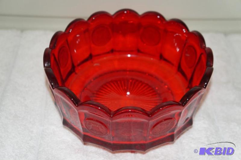 lot 94 image: Ruby Red Coin Serving Bowl