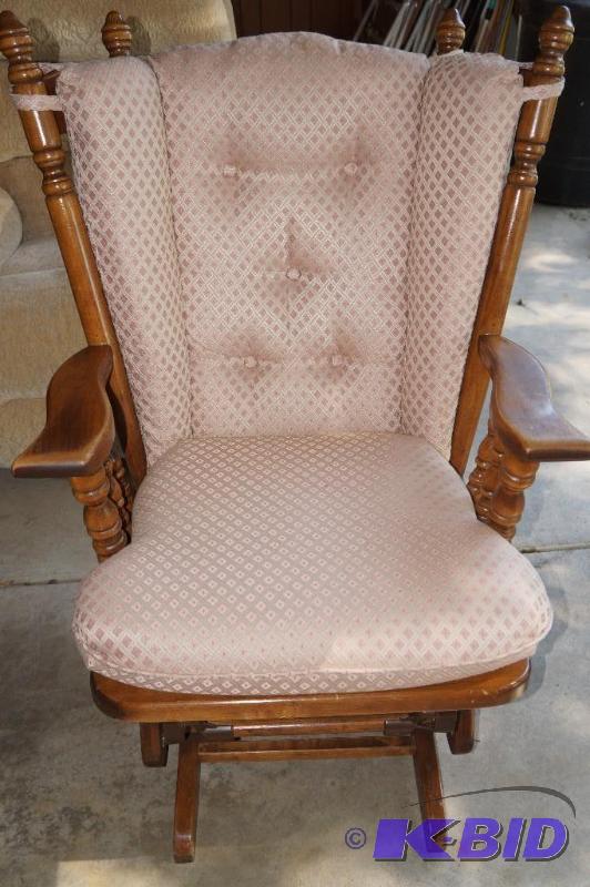 lot 10 image: Rocker  Glider Wood Framed Chair