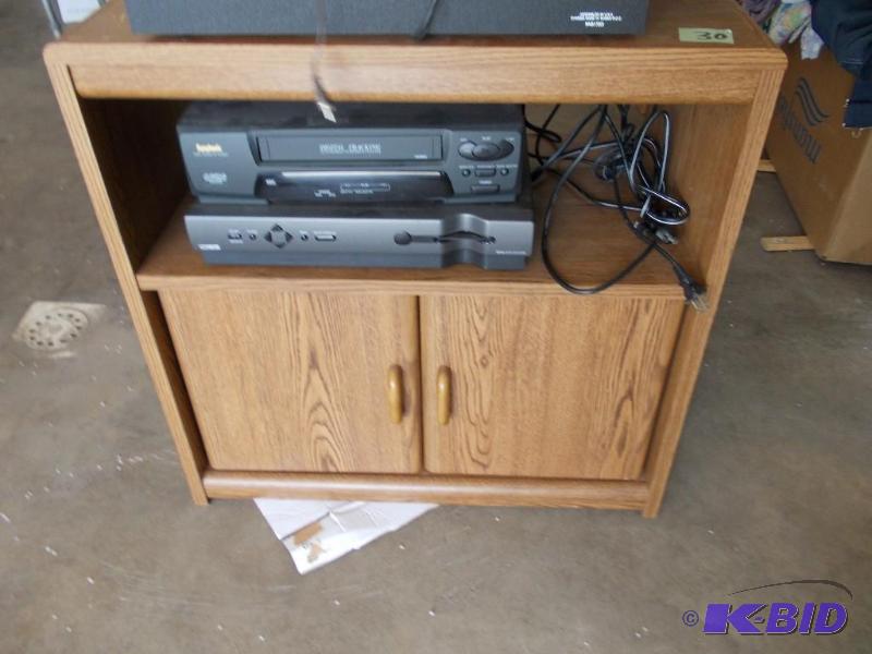 lot 30 image: 2-Door Cabinet, 1-VCR, 1-Satellite ...