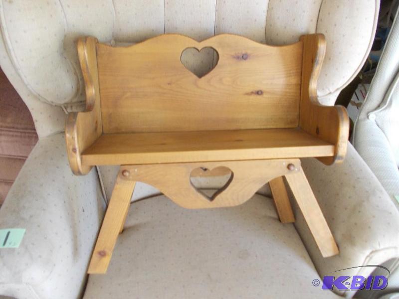lot 33 image: Pine Doll Bench & Chair...
