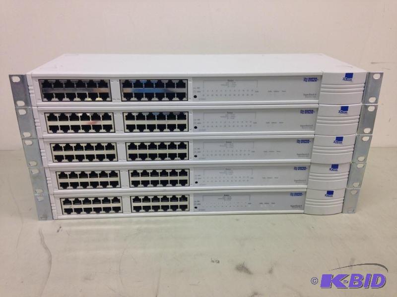 Lot of (5) 3Com Super Stack 3 PWR 2...