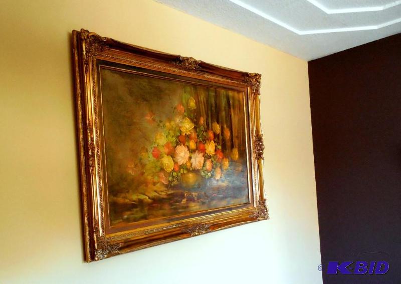 lot 14 image: Lg Floral Tranquility Oil Painting