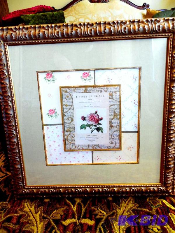 lot 9 image: 26x 26 Print Hampton Roses II