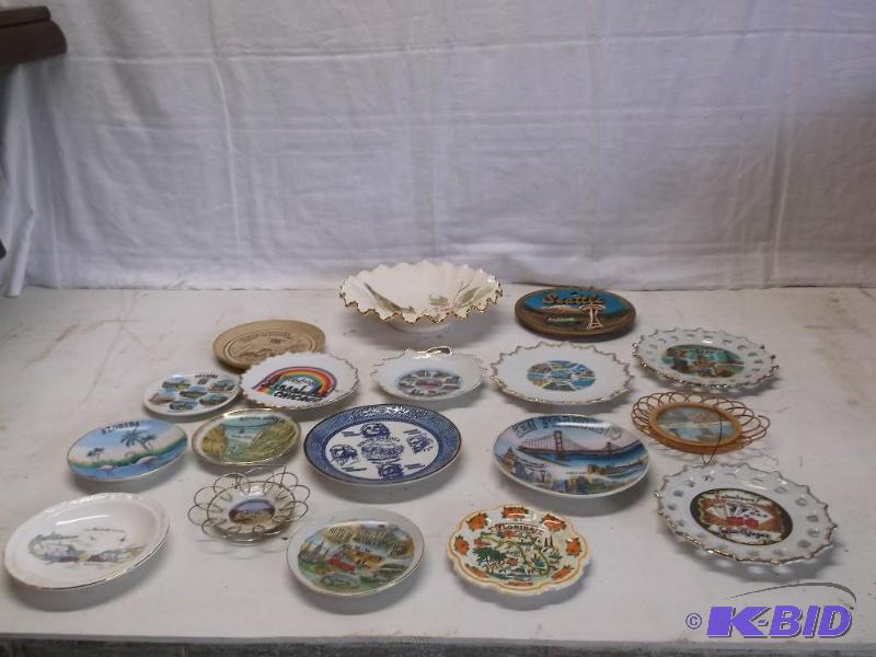 Large lot of souvenir collector plates all ap...