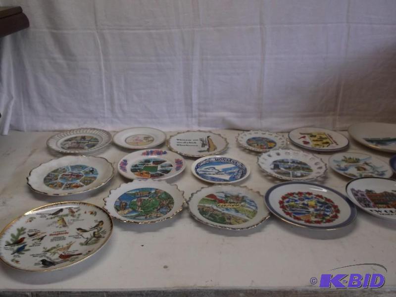 Large collection of souvenir plates all appea...