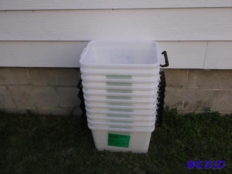 Lot of 11 food grade storage bin....