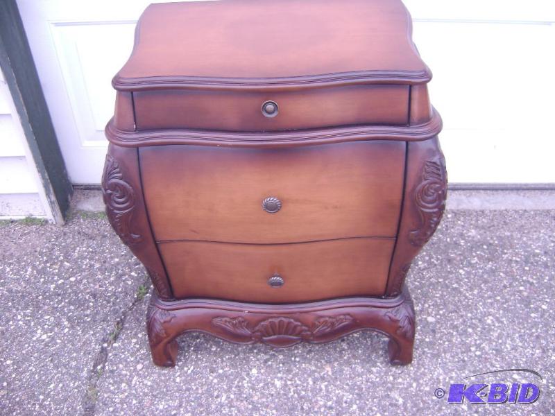 Beautiful Wood Carved Nightstand appears in g...