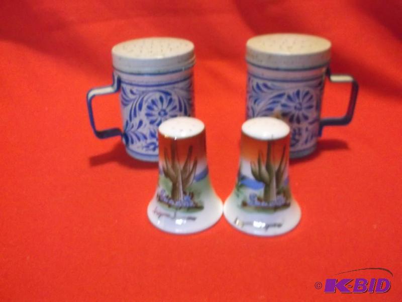 2 Sets of Salt &amp Pepper shakers both app...