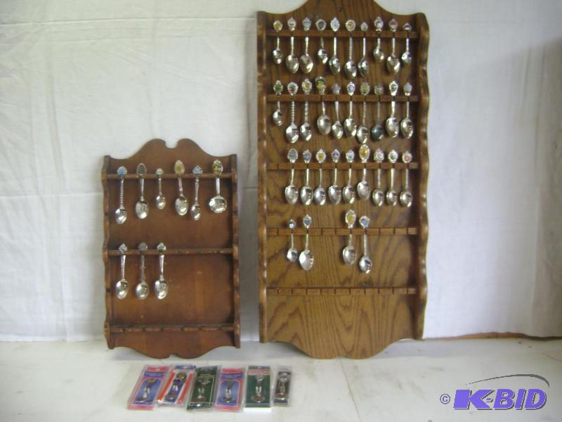 Large collection of souvenir spoons with 2 wa...
