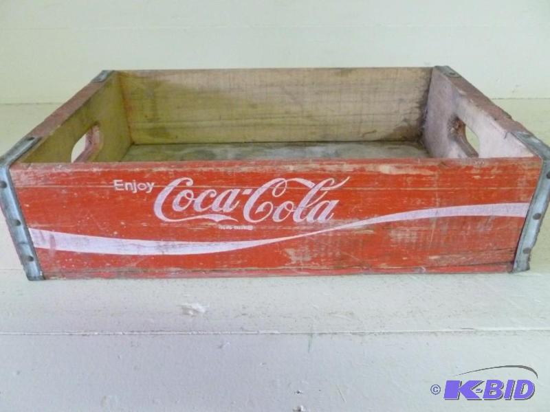 lot 113 image: Vintage Enjoy Coca-Cola wooden soda...