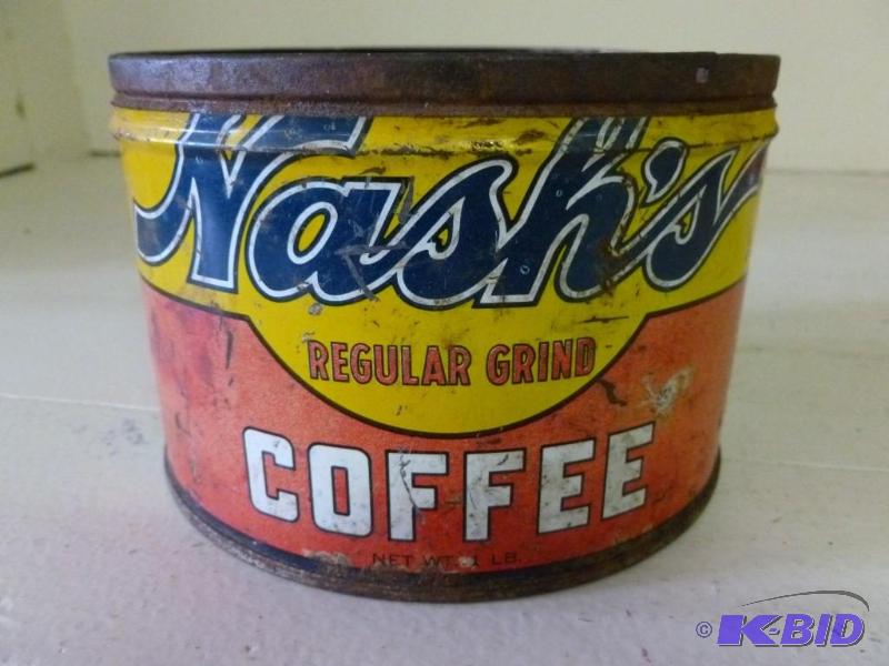 lot 159 image: Vintage Nashs Coffee metal contain...