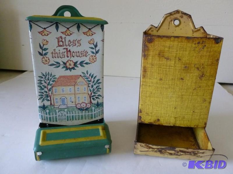 lot 184 image: Lot of two vintage metal match chim...