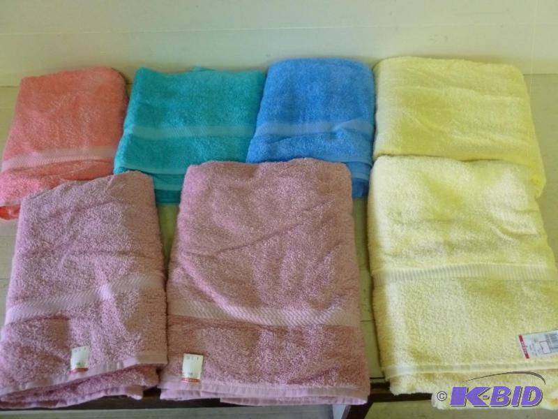 lot 257 image: Lot of five large bath towels, bran...