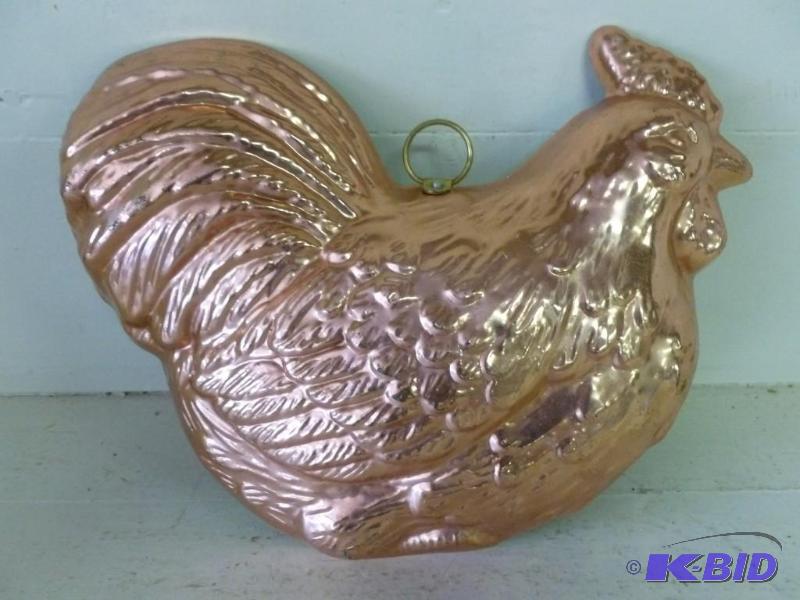 lot 43 image: Large copper plated aluminum chicke...