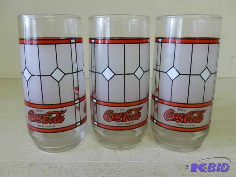 lot 51 image: Lot of three matching Coca-Cola sod...