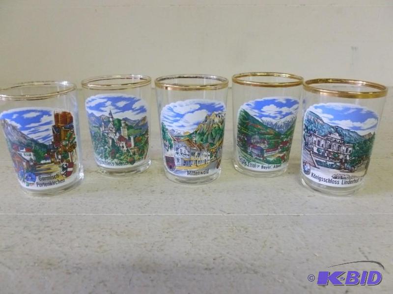 lot 81 image: Lot of five gold plated rimmed Germ...
