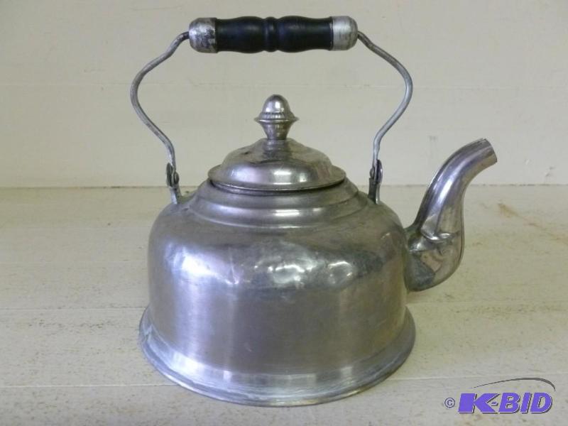 lot 87 image: Vintage chrome plated brass tea pot...