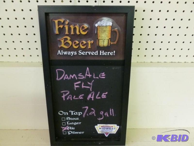 lot 92 image: Fine Beer Served Here framed chalk ...