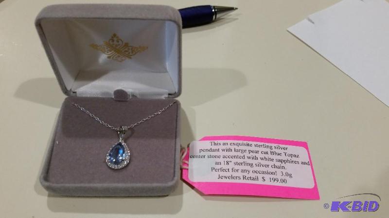 Blue Topaz Pendant Necklace
