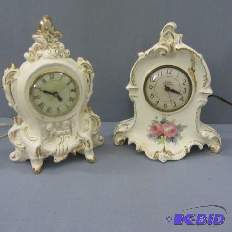 lot 37 image: Ceramic Mantle Clocks
