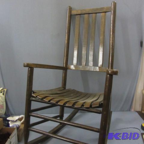 lot 55 image: Wood Rocker